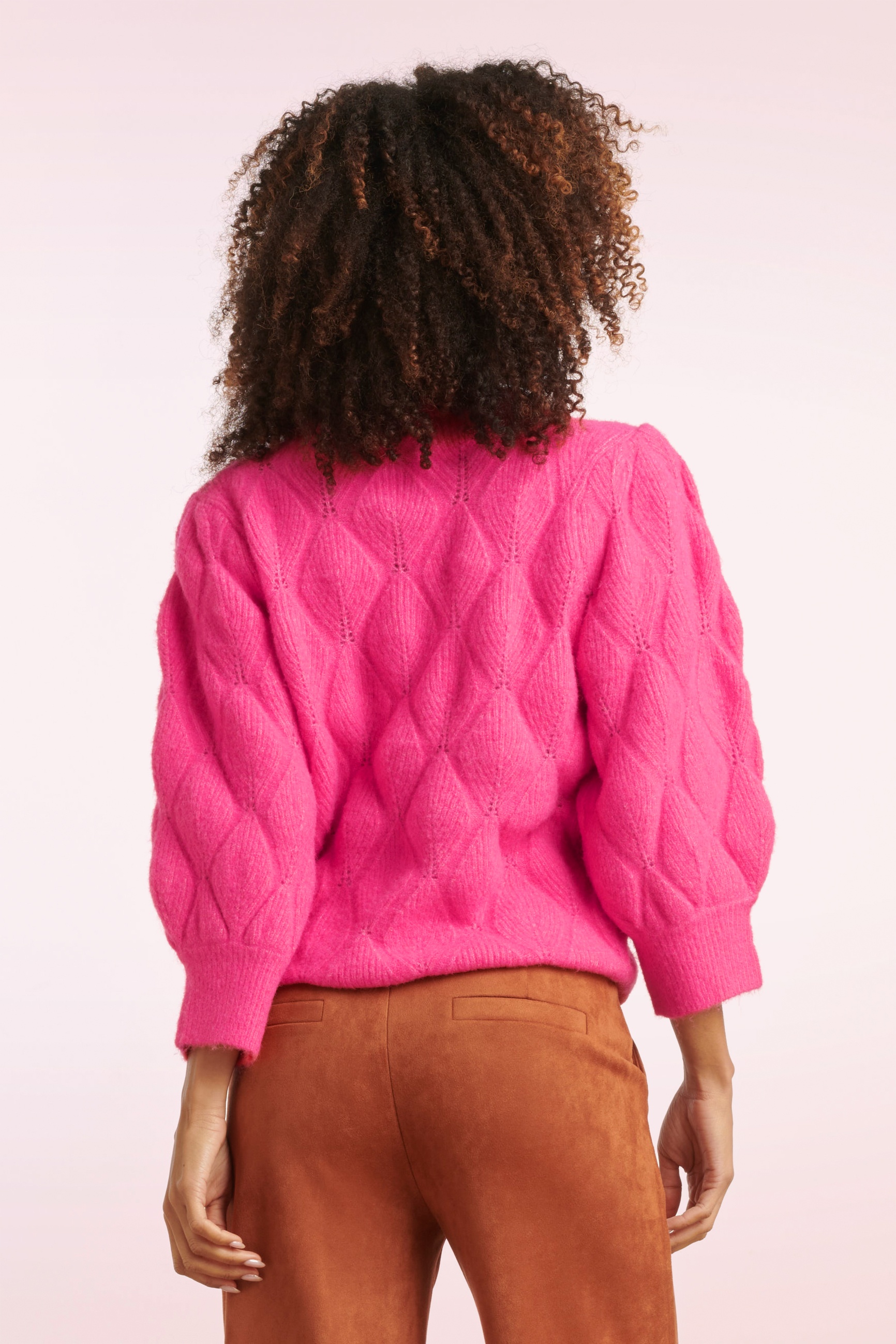 Smashed Lemon - Kyra gebreide sweater in fuchsia 6