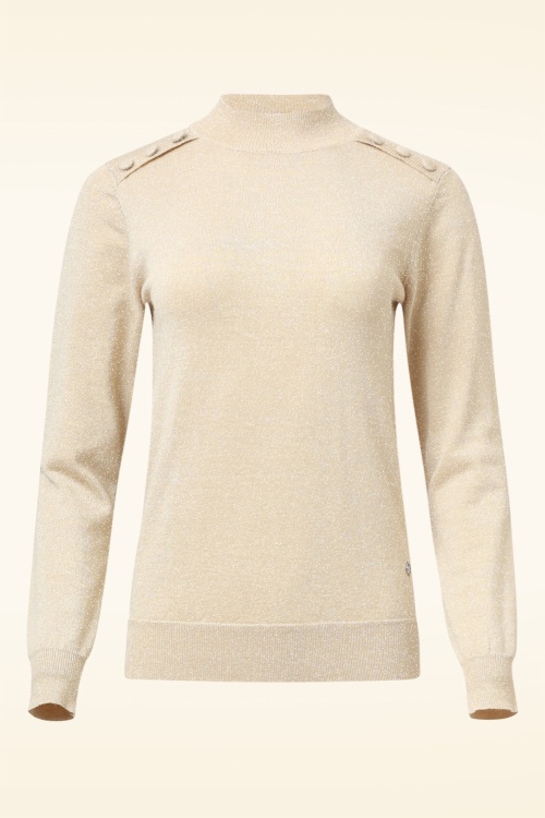 Smashed Lemon - Sierra Sparkling gebreide top in zand 2