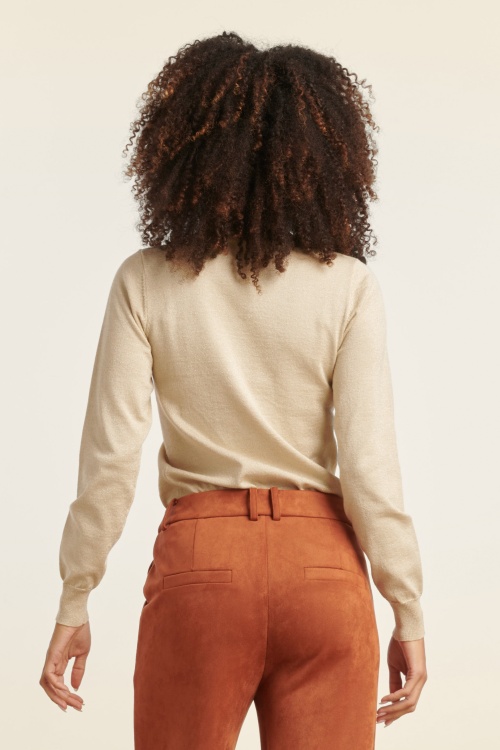 Smashed Lemon - Sierra Sparkling gebreide top in zand 3