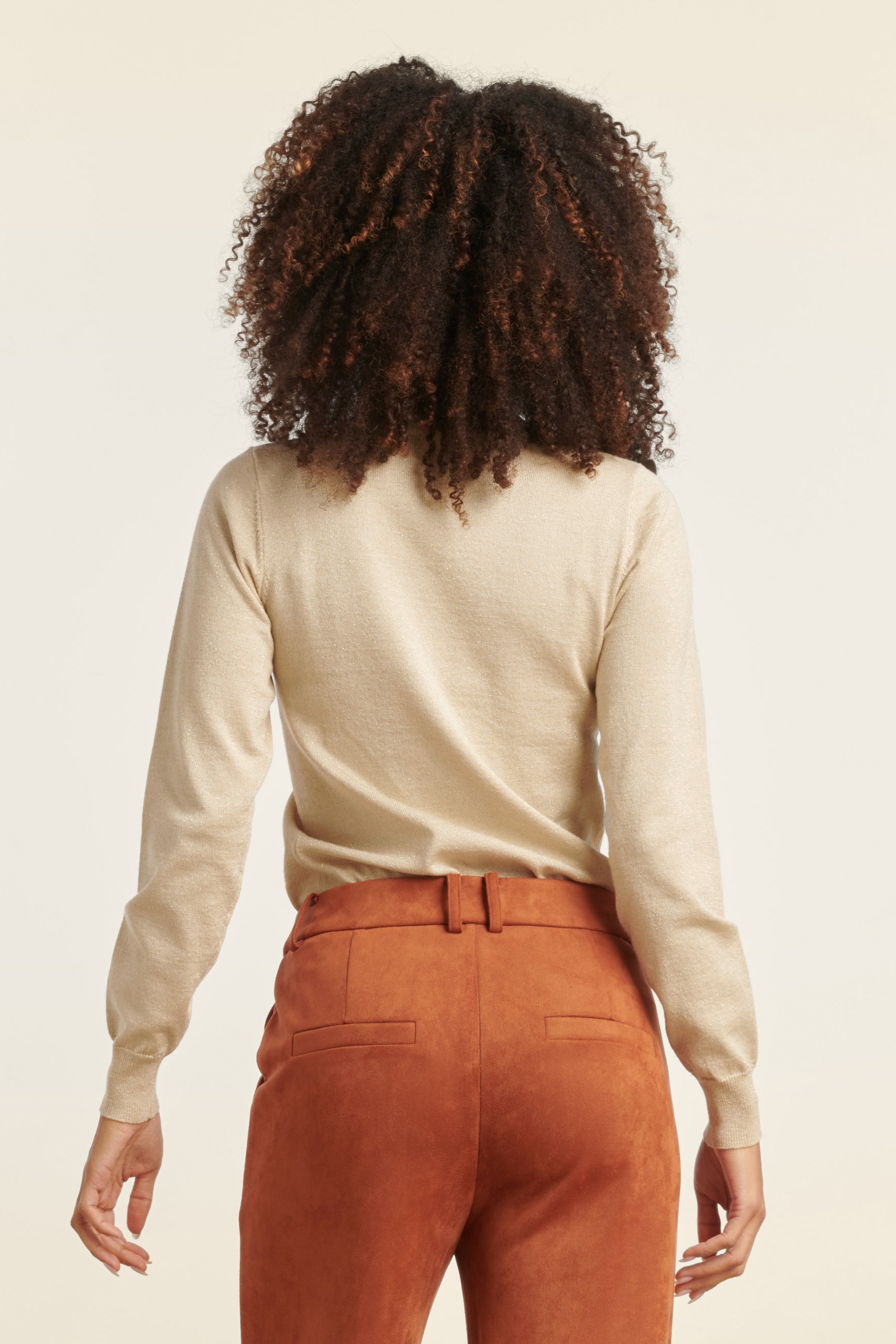 Smashed Lemon - Sierra Sparkling gebreide top in zand 3