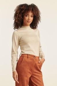 Smashed Lemon - Sierra Sparkling gebreide top in zand