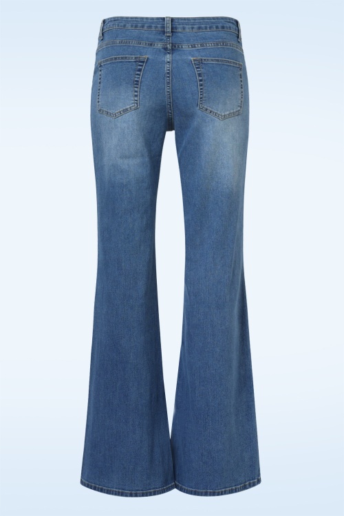 Smashed Lemon - Faye Wide Leg Jeans in midden denim blauw 4