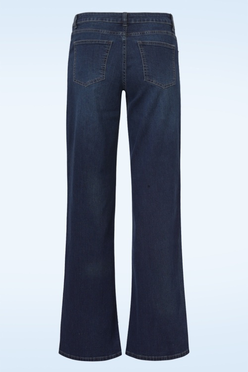 Smashed Lemon - Olivia Straight Jeans in donkerblauw denim 4