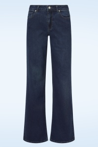 Smashed Lemon - Olivia Straight Jeans in donkerblauw denim