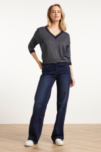 Smashed Lemon - Olivia Straight Jeans in donkerblauw denim 2