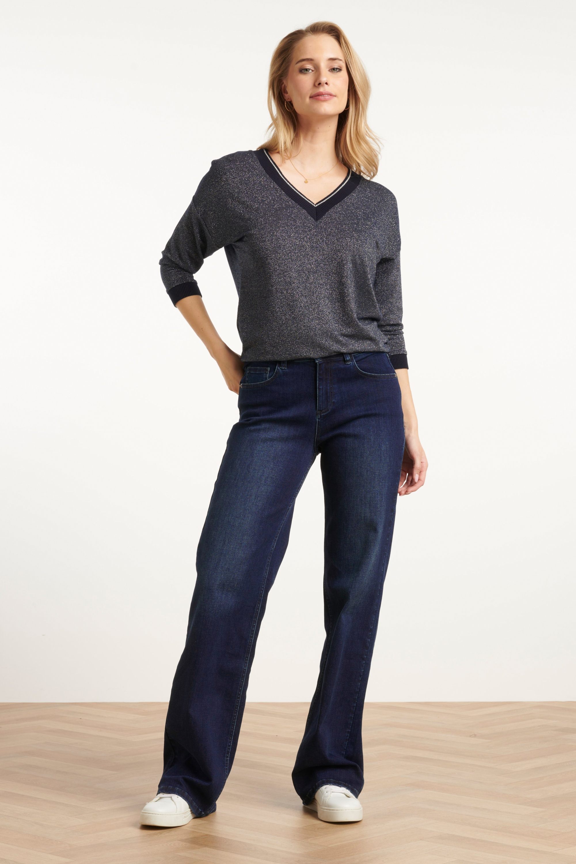 Smashed Lemon - Olivia Straight Jeans in donkerblauw denim 2
