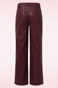 Smashed Lemon - Feline Faux Leather pantalon in bordeauxrood 5