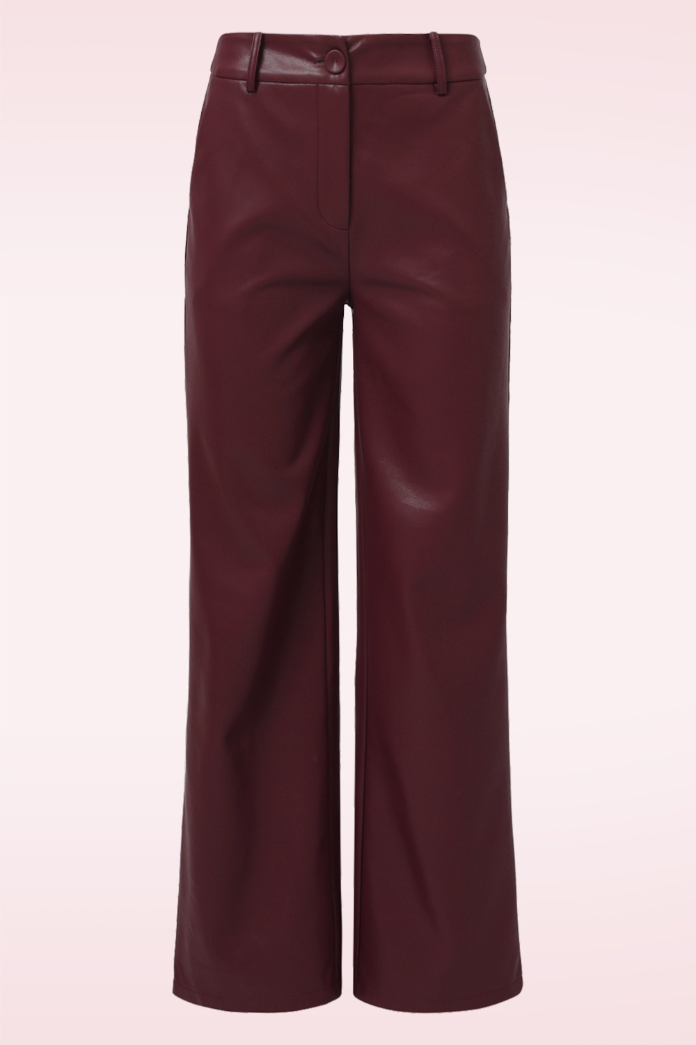 Smashed Lemon - Feline Faux Leather pantalon in bordeauxrood 2