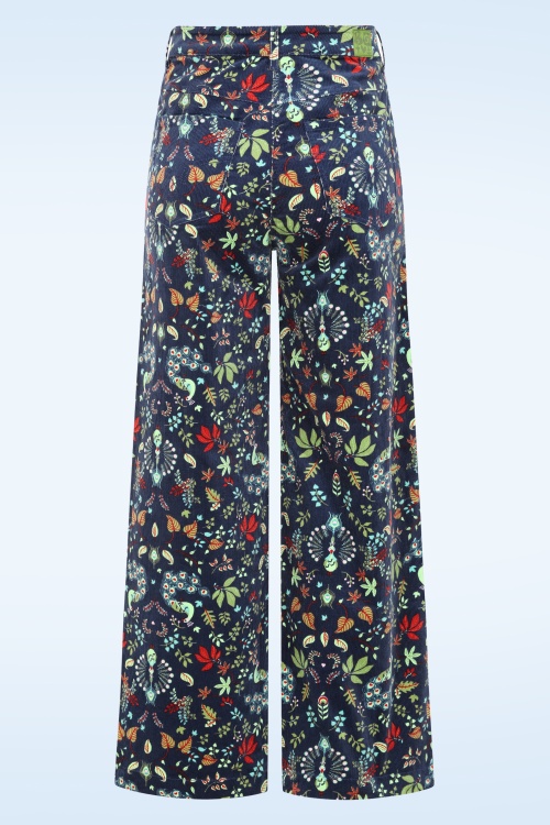Blutsgeschwister - Marlotte Corduroy High Waist pantalon in Maze of Peacocks 3