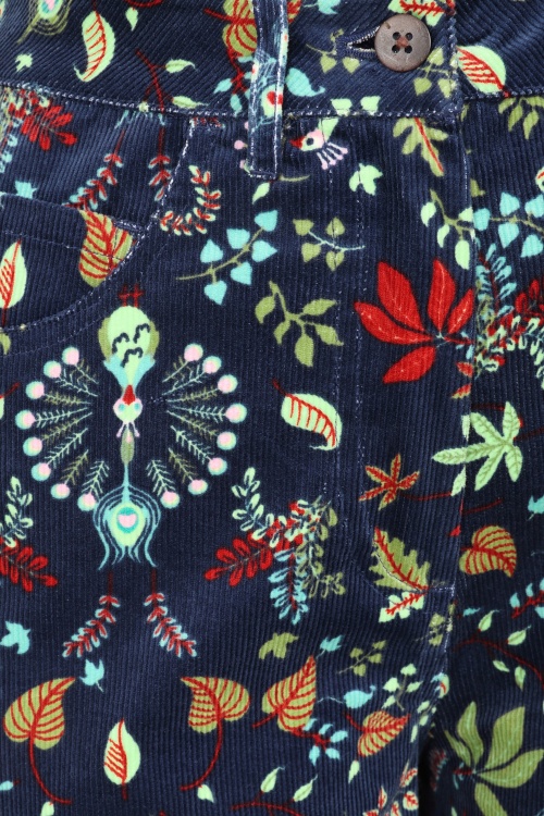 Blutsgeschwister - Marlotte Corduroy High Waist pantalon in Maze of Peacocks 2