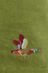 Blutsgeschwister - Dreamy Eyes corduroy rok in Dense Forest Khaki 2