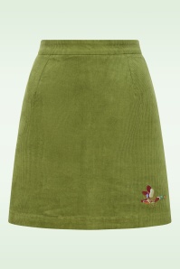 Blutsgeschwister - Dreamy Eyes corduroy rok in Dense Forest Khaki