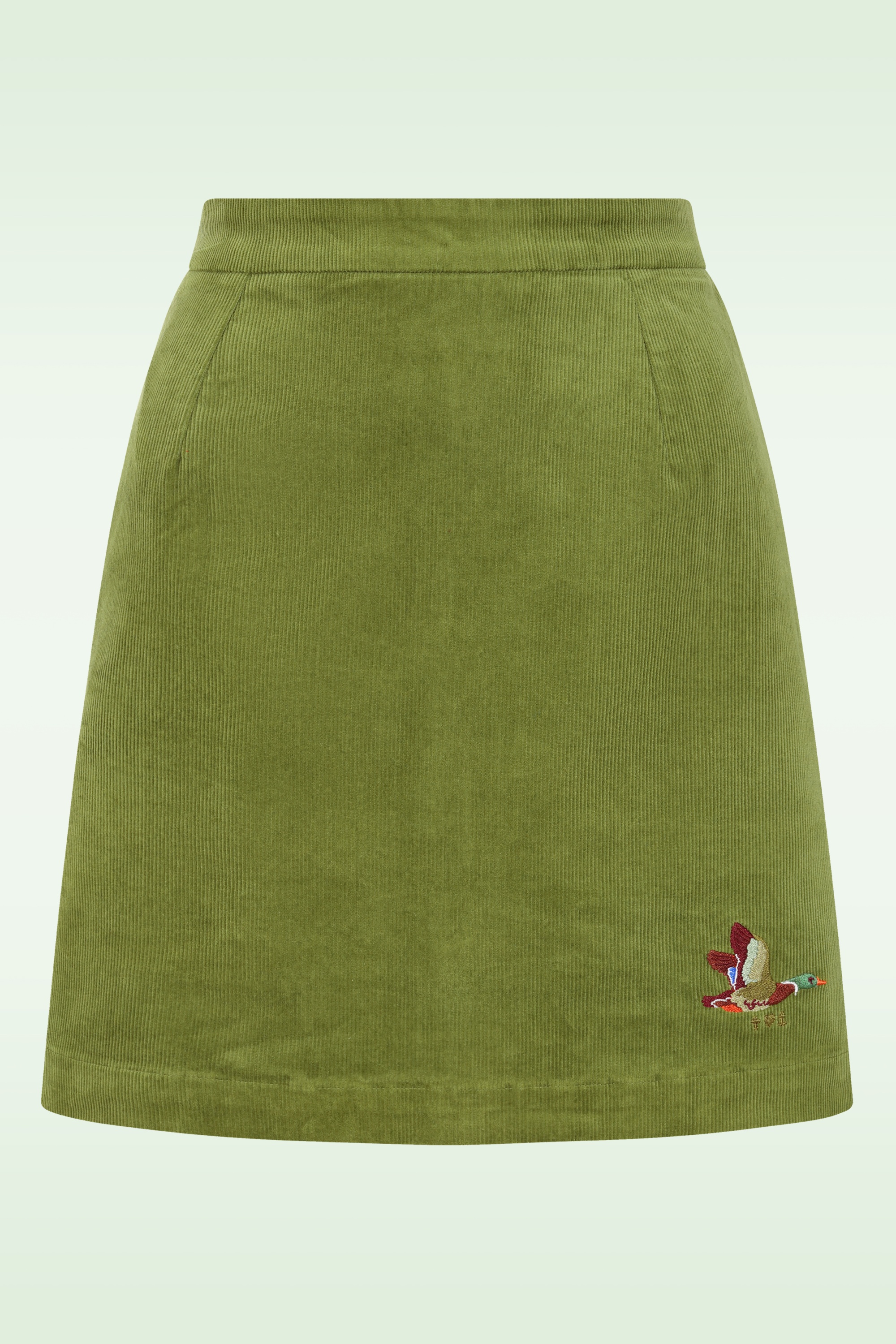 Blutsgeschwister - Dreamy Eyes corduroy rok in Dense Forest Khaki