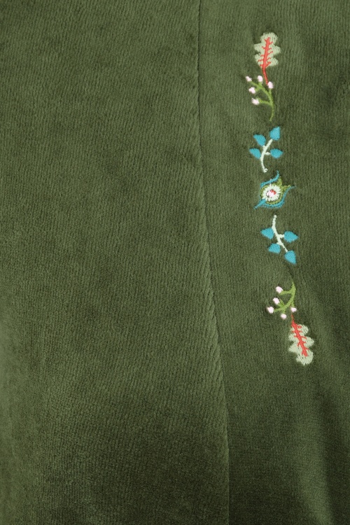 Blutsgeschwister - Velvet Glamour Aura jurk in Shades of Green 2