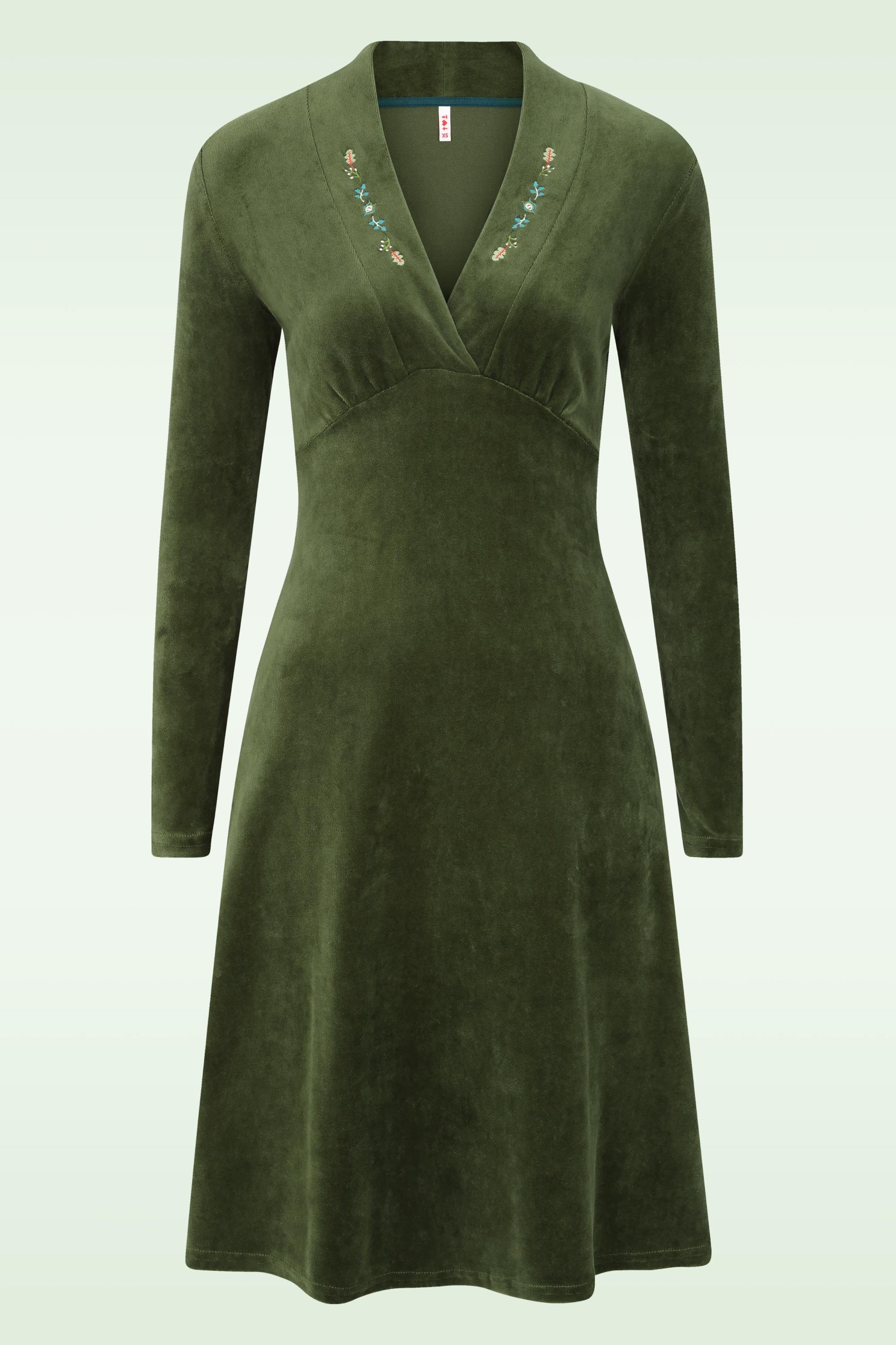 Blutsgeschwister - Velvet Glamour Aura jurk in Shades of Green