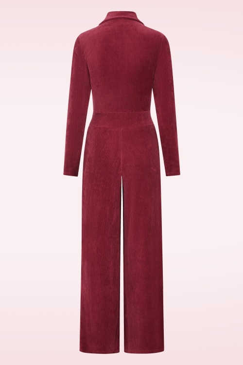 Blutsgeschwister - Jolly Molly corduroy jumpsuit in Fine Needle Red 3