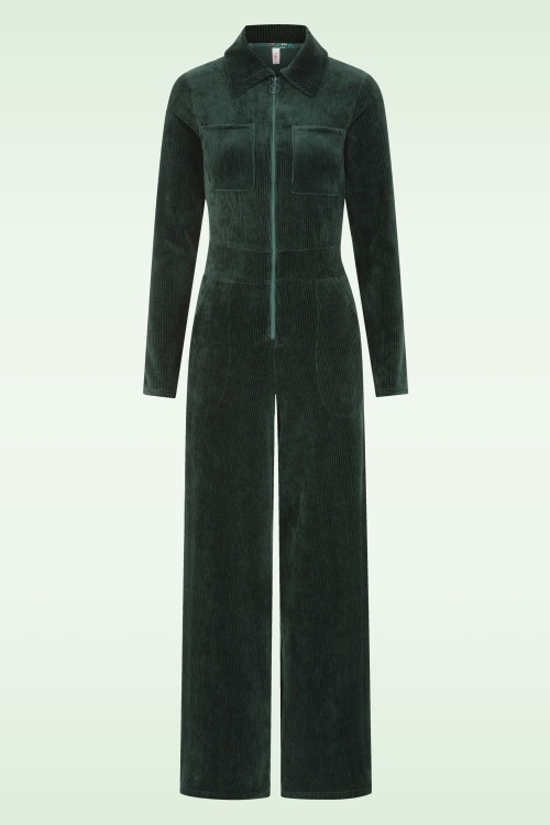 Blutsgeschwister - Jolly Molly corduroy jumpsuit in Fine Needle Green