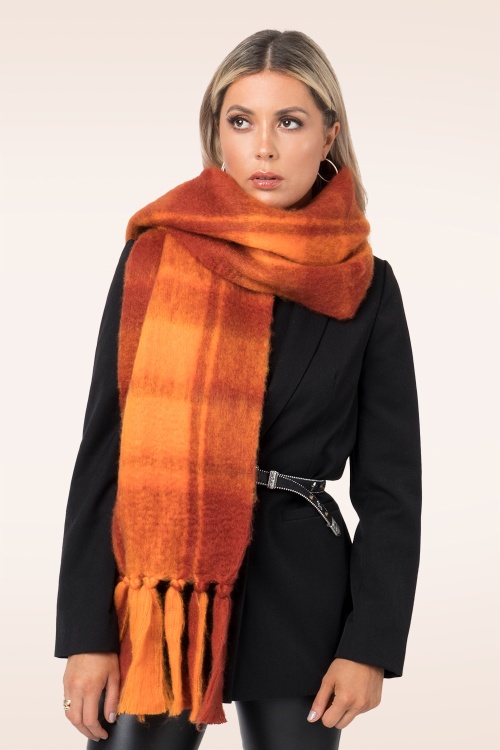 Amici - Zabella sjaal in oranje en rood