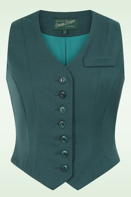 Emmy Design - The Suit Up gilet van wol in petrol 2