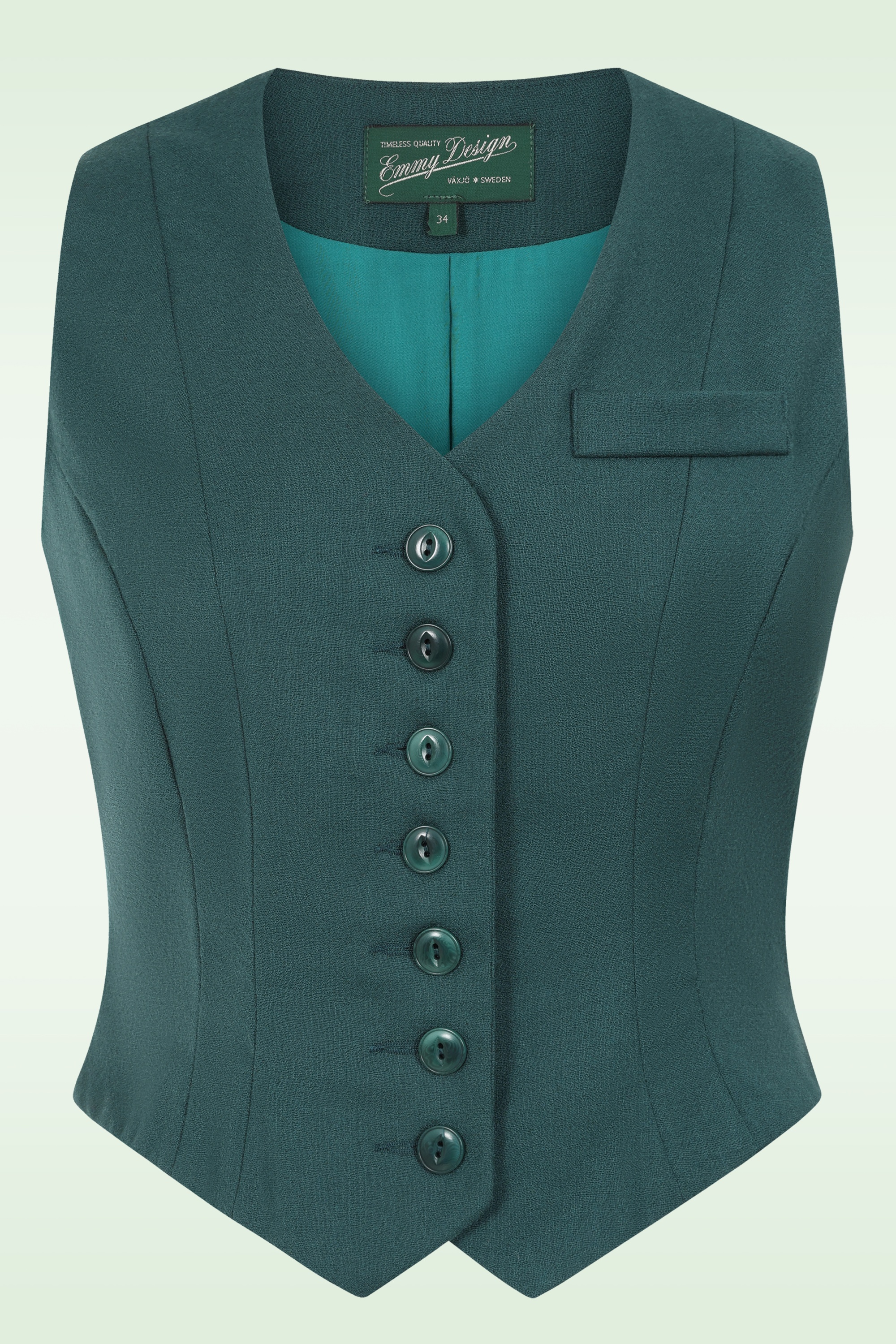 Emmy Design - The Suit Up gilet van wol in petrol 2