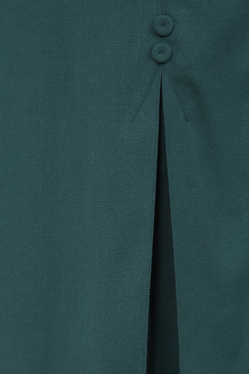 Emmy Design - The Triple Step midi rok van wol in petrol 3