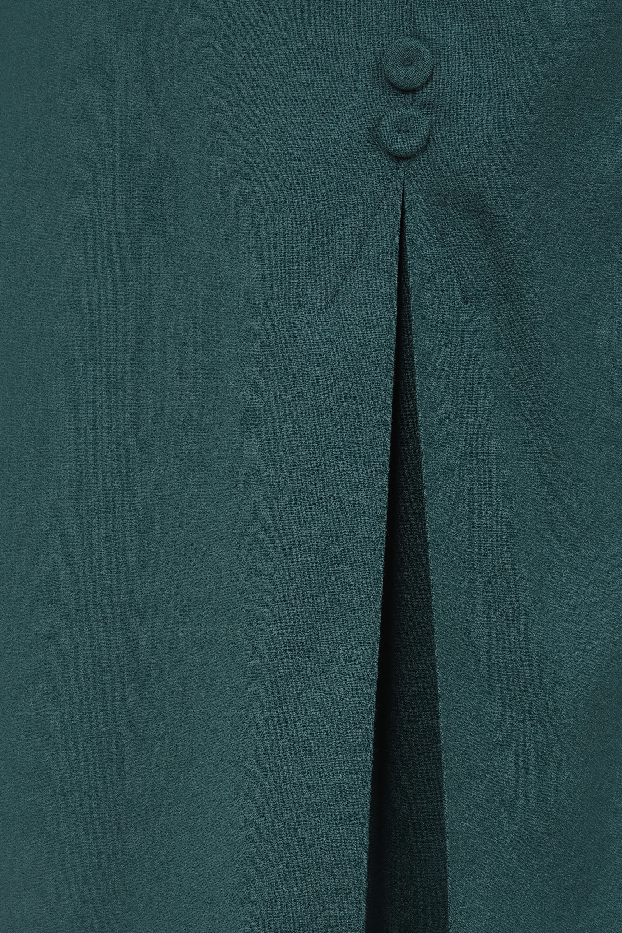 Emmy Design - The Triple Step midi rok van wol in petrol 3