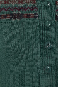 Emmy Design - The Fair-est Isle Wool  gebreide cardigan van wol in petrolgroen 2