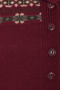 Emmy Design - The Fair-est Isle gebreide cardigan van wol in bordeauxrood 3