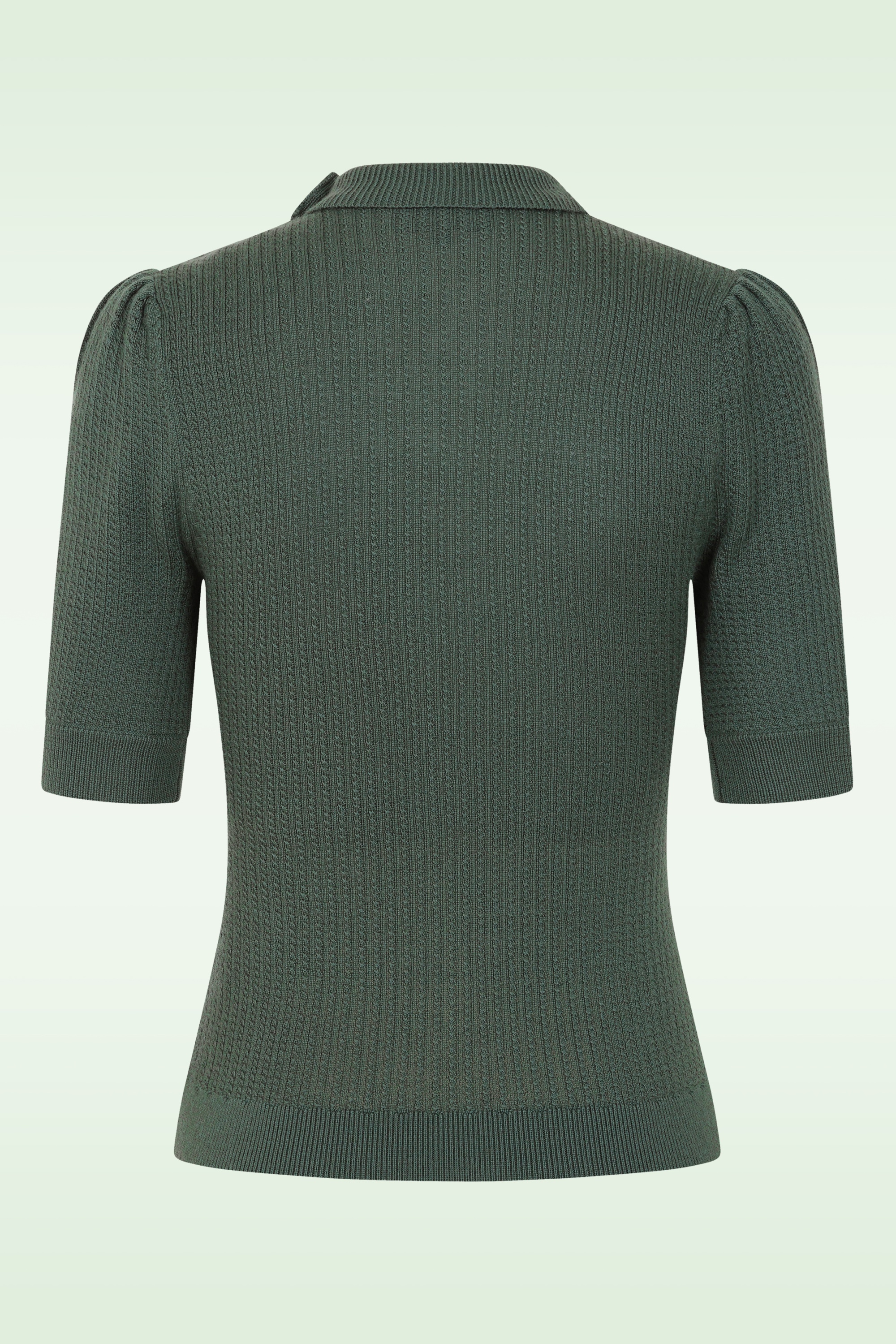 Emmy Design - The Drawer merino wol gebreide top in leisteengroen 3