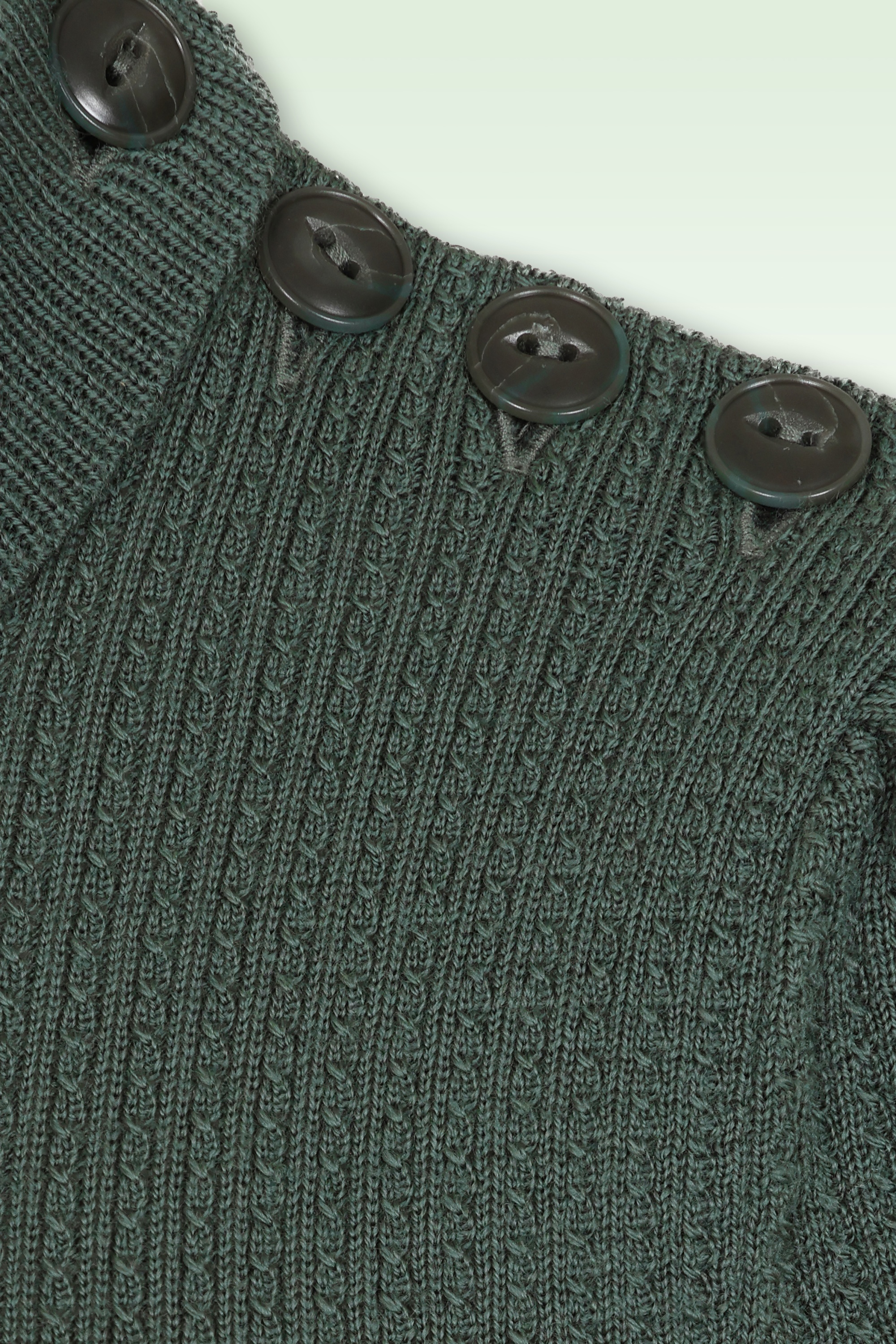 Emmy Design - The Drawer merino wol gebreide top in leisteengroen 2