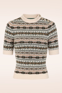 Emmy Design - The Fairest merino wol gebreide top in antiek wit 2