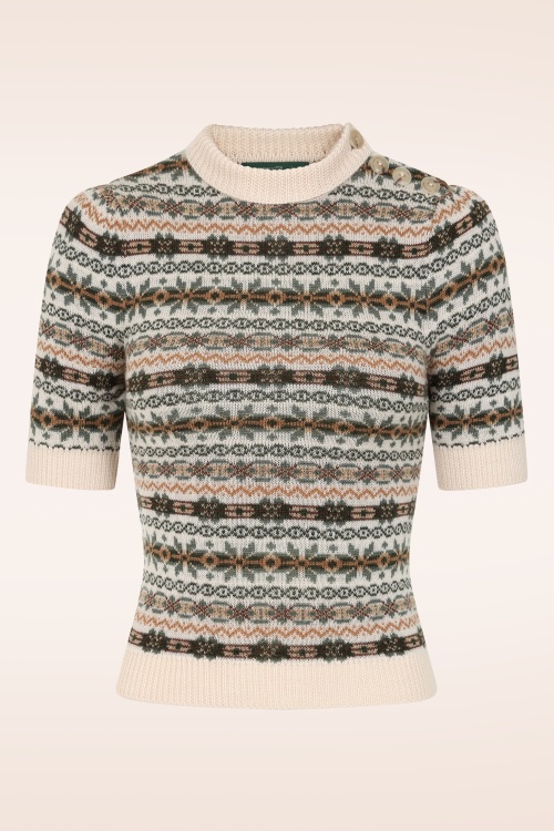 Emmy Design - The Fairest merino wol gebreide top in antiek wit 2