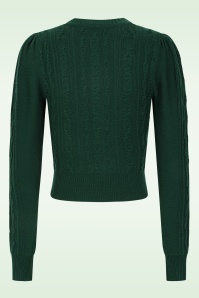 Emmy Design - The Ice Skater gebreide cardigan van wol in flessengroen 4