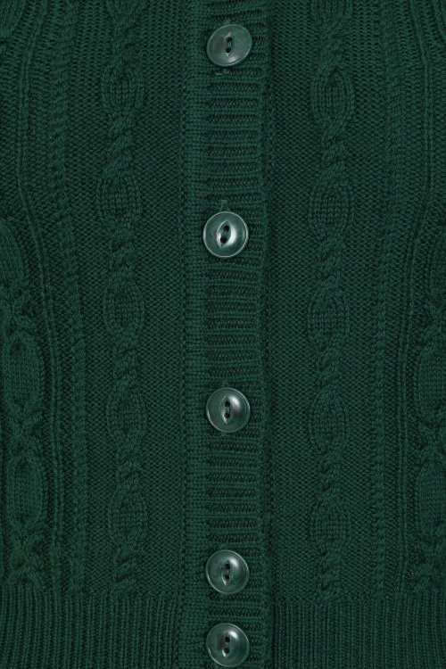 Emmy Design - The Ice Skater gebreide cardigan van wol in flessengroen 3