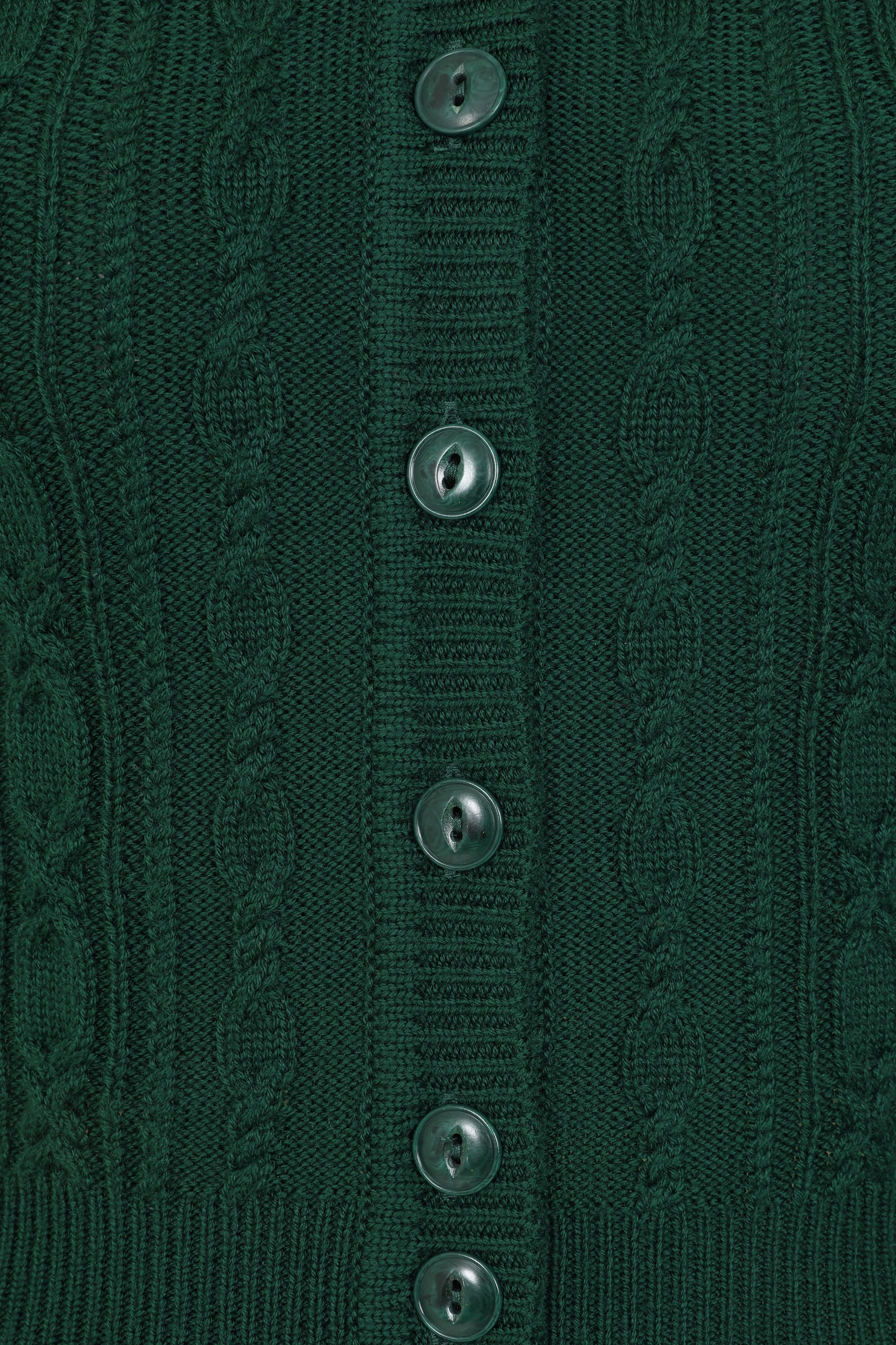 Emmy Design - The Ice Skater gebreide cardigan van wol in flessengroen 3