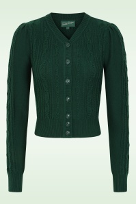 Emmy Design - The Ice Skater gebreide cardigan van wol in flessengroen 2