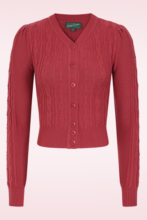 Emmy Design - The Ice Skater gebreide cardigan van wol in granaatappel rood