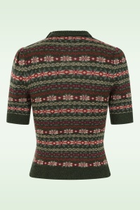 Emmy Design - The Fairest merino wol gebreide top in pine groen 3