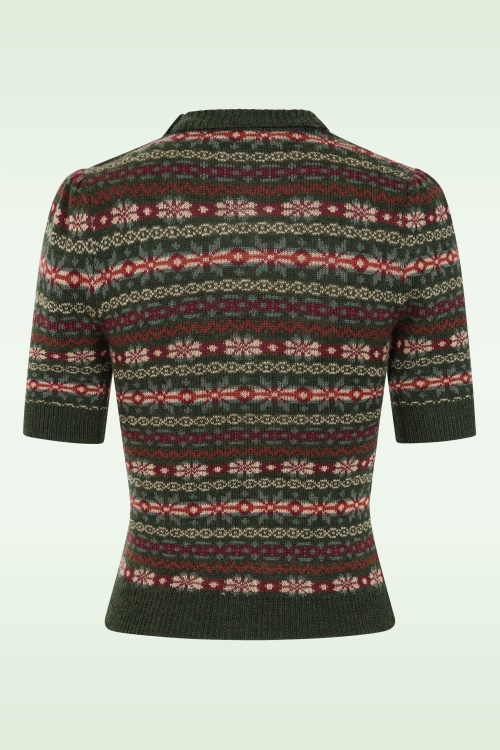 Emmy Design - The Fairest merino wol gebreide top in pine groen 3