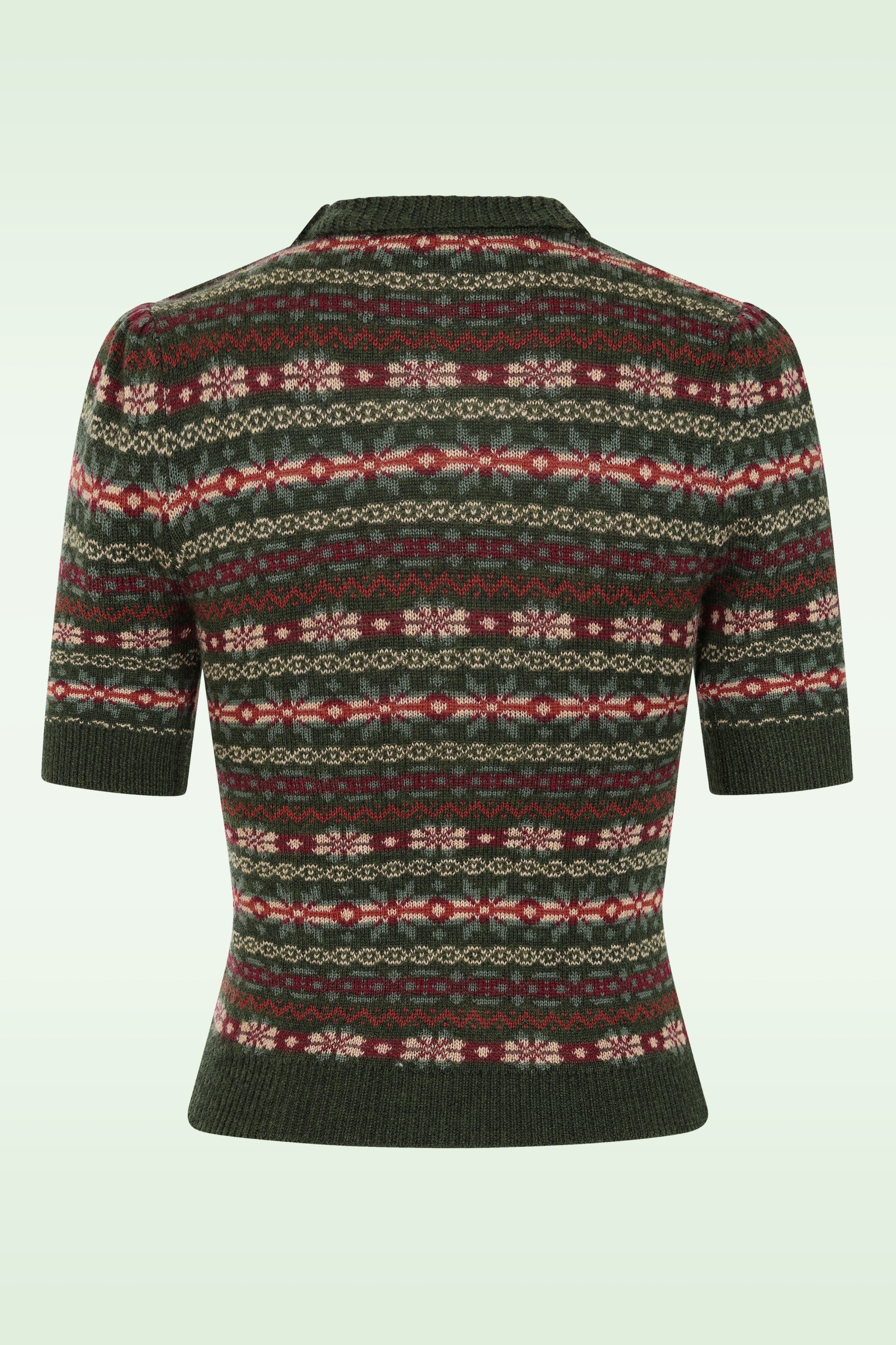 Emmy Design - The Fairest merino wol gebreide top in pine groen 3