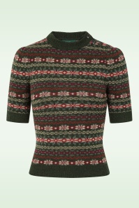 Emmy Design - The Fairest merino wol gebreide top in pine groen