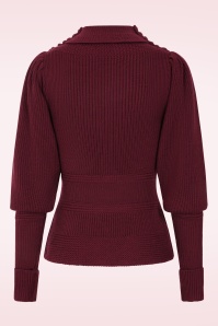 Emmy Design - The Edwardian gebreide trui van wol in bordeauxrood 4