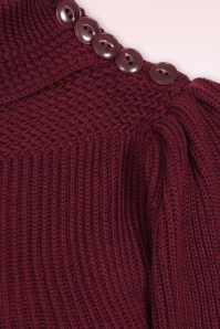 Emmy Design - The Edwardian gebreide trui van wol in bordeauxrood 3