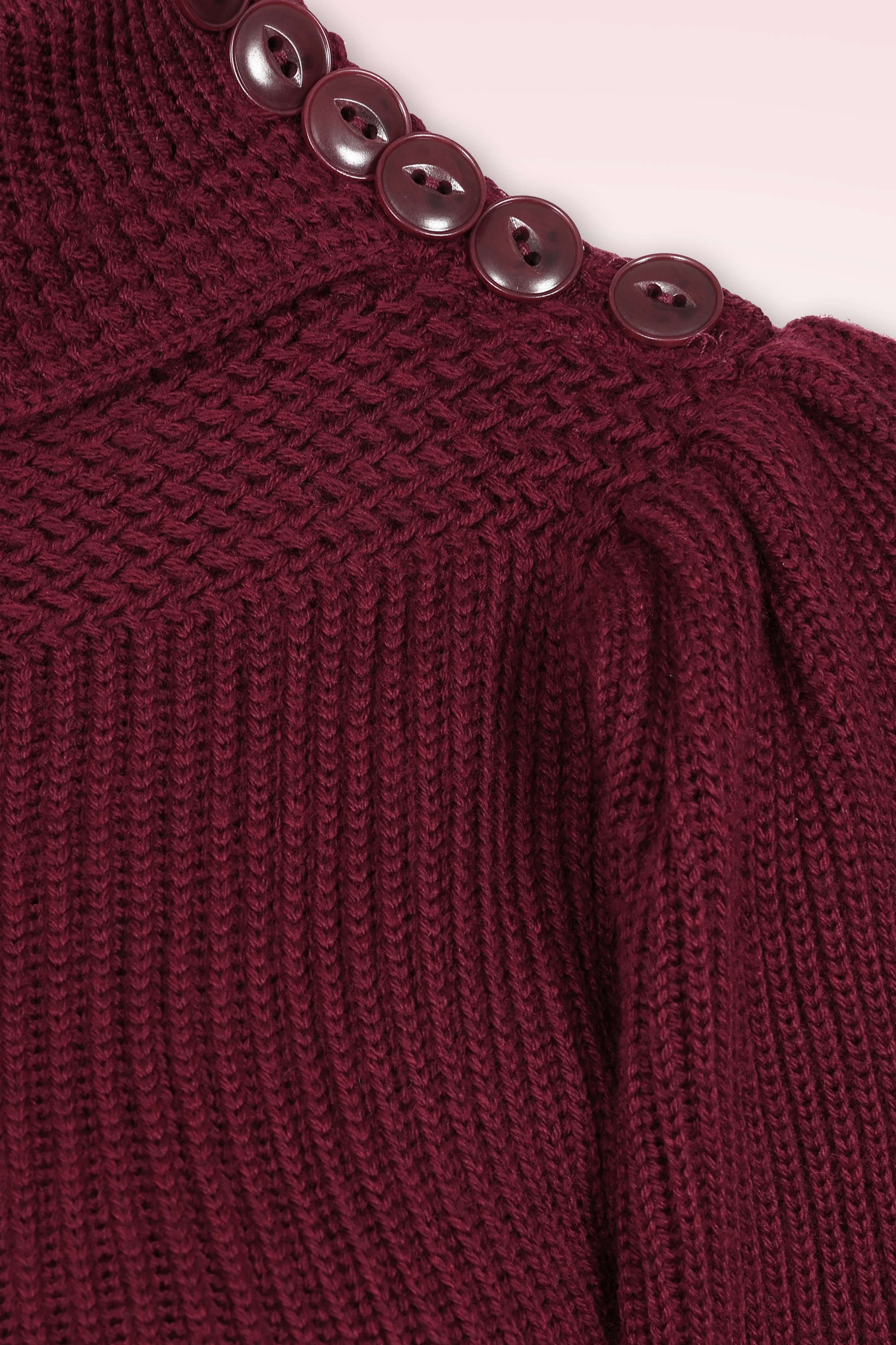 Emmy Design - The Edwardian gebreide trui van wol in bordeauxrood 3