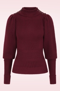 Emmy Design - The Edwardian gebreide trui van wol in bordeauxrood 2