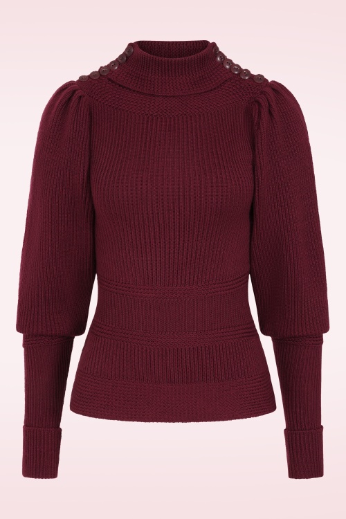 Emmy Design - The Edwardian gebreide trui van wol in bordeauxrood 2
