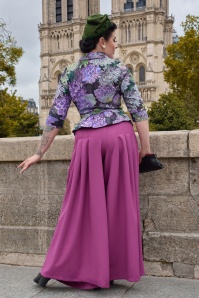 Miss Candyfloss - Riley Violette palazzo trousers in paarsroze 3