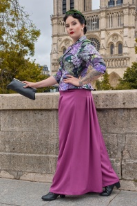 Miss Candyfloss - Riley Violette palazzo trousers in paarsroze 2