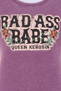 Queen Kerosin - Badass Babe T-shirt in pruimpaars 2