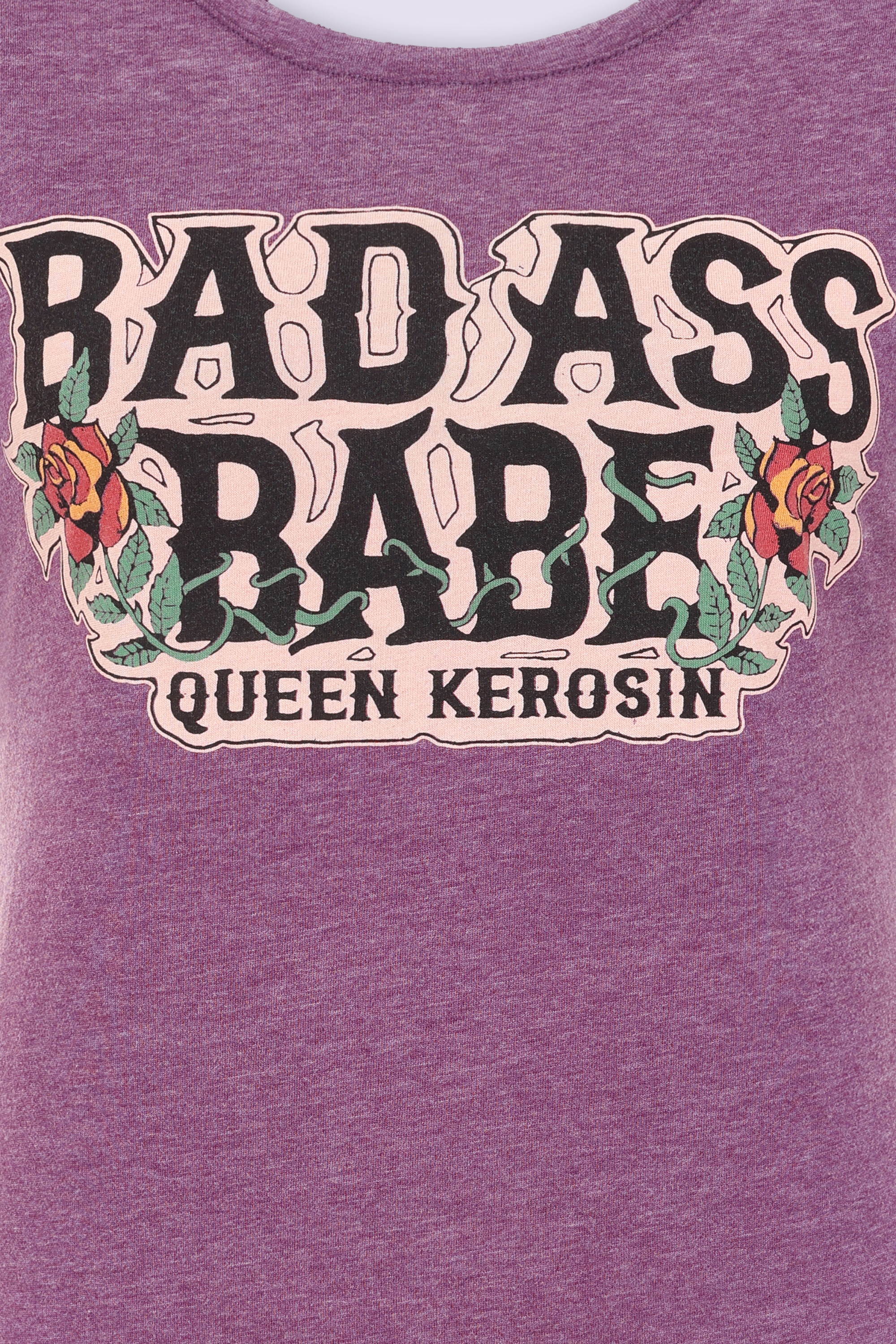 Queen Kerosin - Badass Babe T-shirt in pruimpaars 2